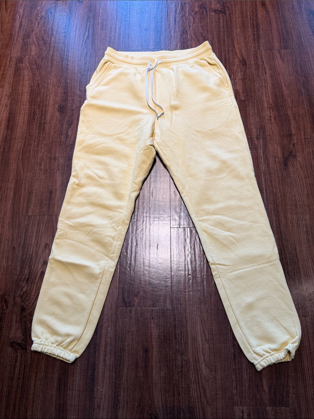 John Elliot Men LA Sweatpants Yellow Fleece Joggers Waist size Large